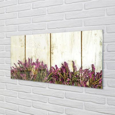 Quadro in vetro acrilico Fiori della tavola viola