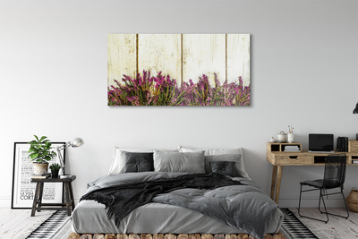 Quadro in vetro acrilico Fiori della tavola viola