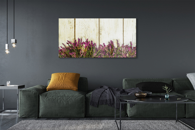 Quadro in vetro acrilico Fiori della tavola viola