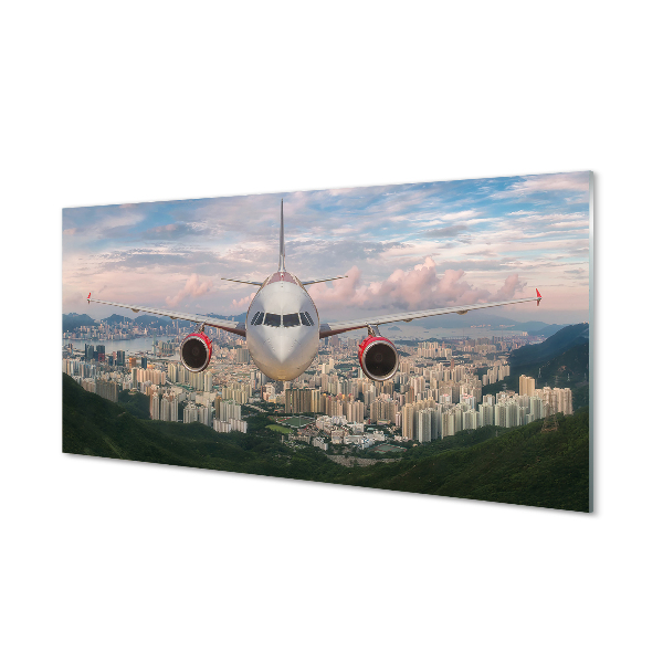 Quadro acrilico Aeromobili della città delle montagne