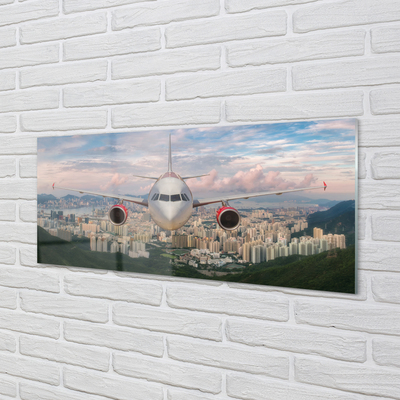 Quadro acrilico Aeromobili della città delle montagne