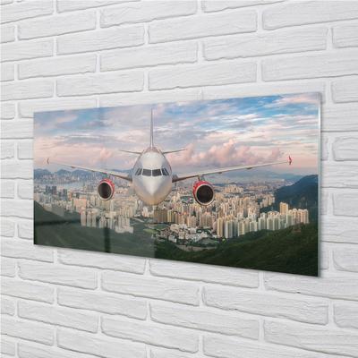 Quadro acrilico Aeromobili della città delle montagne