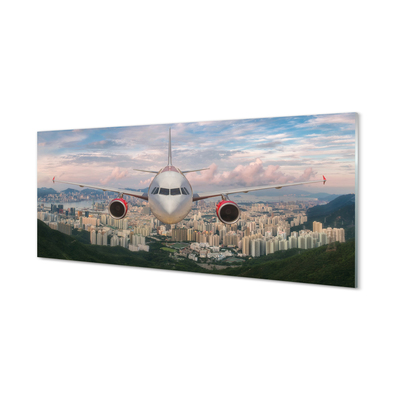 Quadro acrilico Aeromobili della città delle montagne