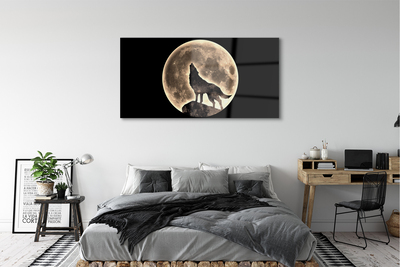 Quadro acrilico Lupo di luna