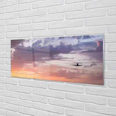 Quadro in vetro acrilico Clouds Heaven Light Aircraft