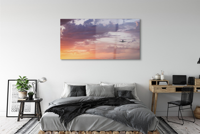 Quadro in vetro acrilico Clouds Heaven Light Aircraft