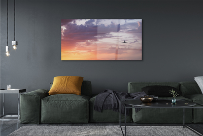 Quadro in vetro acrilico Clouds Heaven Light Aircraft