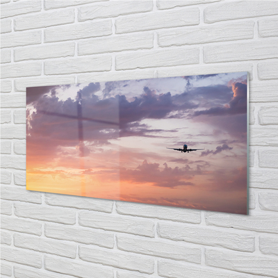 Quadro in vetro acrilico Clouds Heaven Light Aircraft