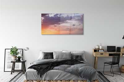 Quadro in vetro acrilico Clouds Heaven Light Aircraft