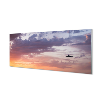 Quadro in vetro acrilico Clouds Heaven Light Aircraft