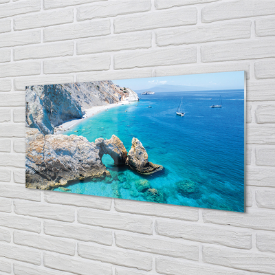 Quadro su vetro acrilico Grecia Beach Sea Coast