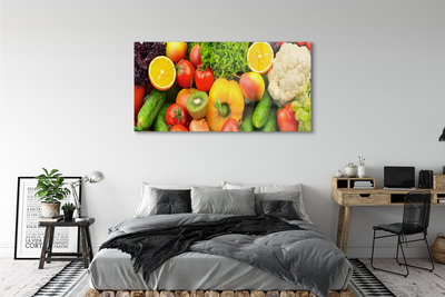 Quadro vetro acrilico Cavolfiore kiwi cetriolo