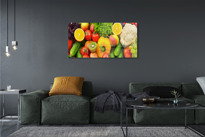 Quadro vetro acrilico Cavolfiore kiwi cetriolo