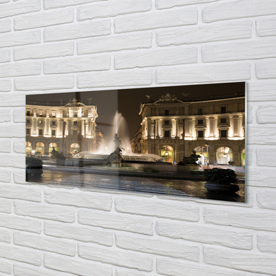 Quadro acrilico Night Square di Roma Fountain