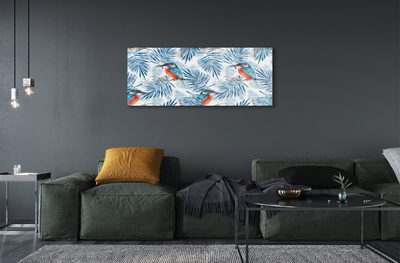 Quadro acrilico Uccello dipinto su un ramo