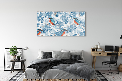 Quadro acrilico Uccello dipinto su un ramo