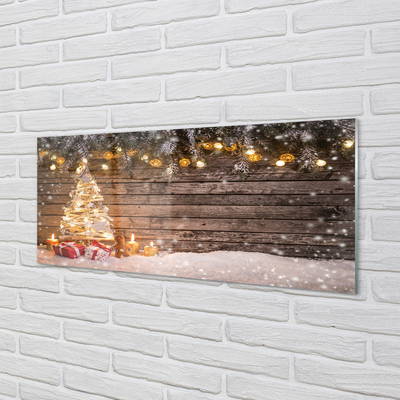 Quadro acrilico Decorazioni di neve dell'albero di Natale