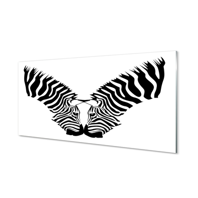 Quadro vetro acrilico Riflessione dello specchio zebra