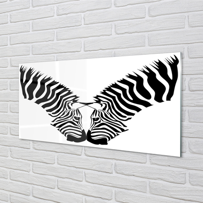 Quadro vetro acrilico Riflessione dello specchio zebra