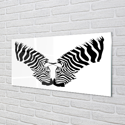 Quadro vetro acrilico Riflessione dello specchio zebra