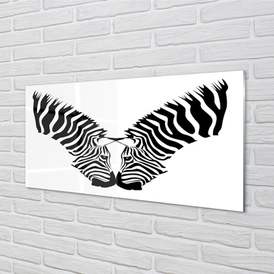 Quadro vetro acrilico Riflessione dello specchio zebra