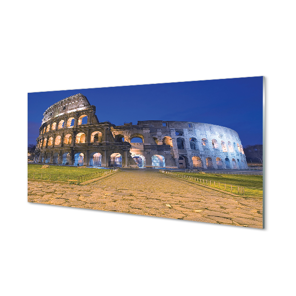 Quadro su vetro acrilico Roma Sunset Colosseum