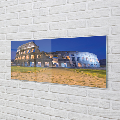 Quadro su vetro acrilico Roma Sunset Colosseum