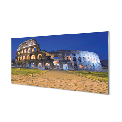 Quadro su vetro acrilico Roma Sunset Colosseum