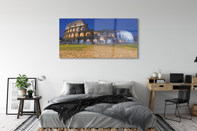 Quadro su vetro acrilico Roma Sunset Colosseum