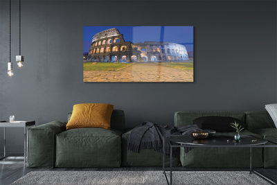 Quadro su vetro acrilico Roma Sunset Colosseum