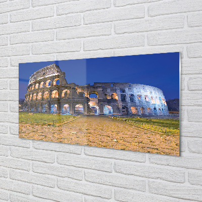 Quadro su vetro acrilico Roma Sunset Colosseum