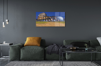 Quadro su vetro acrilico Roma Sunset Colosseum