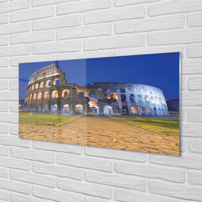 Quadro su vetro acrilico Roma Sunset Colosseum