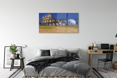 Quadro su vetro acrilico Roma Sunset Colosseum