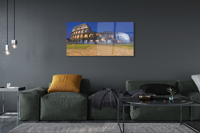 Quadro su vetro acrilico Roma Sunset Colosseum