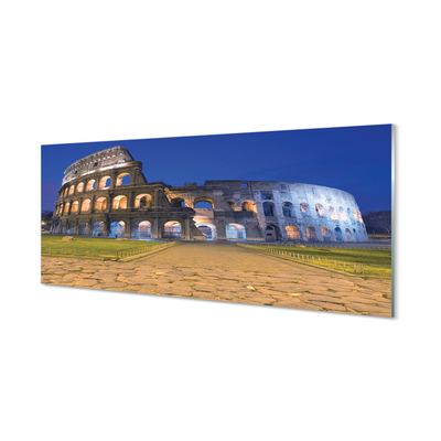 Quadro su vetro acrilico Roma Sunset Colosseum