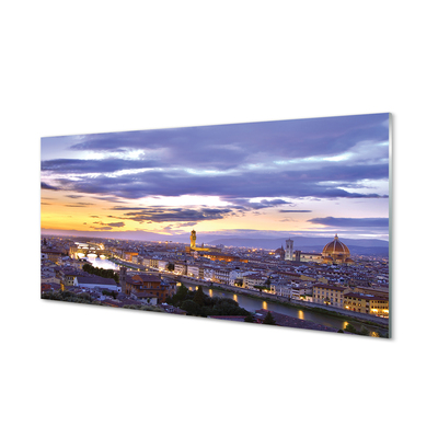 Quadro vetro acrilico Sunset del fiume Italia