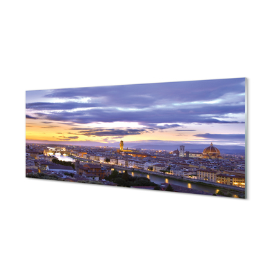 Quadro vetro acrilico Sunset del fiume Italia