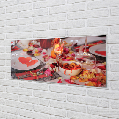 Quadro su vetro acrilico Cuori di flakes rose Dink occhiali