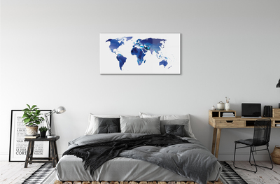 Quadro acrilico Mappa blu