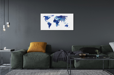 Quadro acrilico Mappa blu