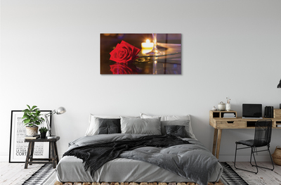 Quadro vetro acrilico Vetro di rose di candela