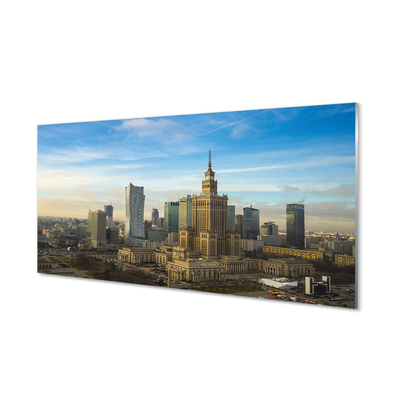 Quadro vetro acrilico Skyscrapers Panorama di Varsavia