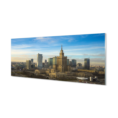 Quadro vetro acrilico Skyscrapers Panorama di Varsavia