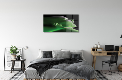 Quadro in vetro acrilico Luce verde della testa umana