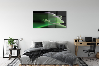 Quadro in vetro acrilico Luce verde della testa umana