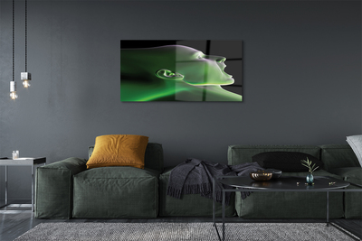 Quadro in vetro acrilico Luce verde della testa umana