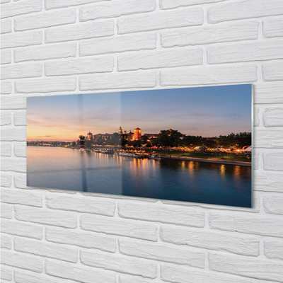 Quadro in vetro acrilico Sunset di Cracovia