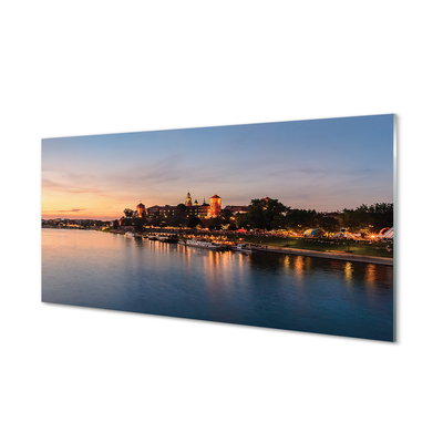 Quadro in vetro acrilico Sunset di Cracovia