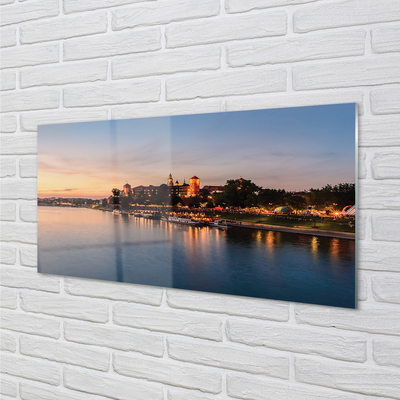 Quadro in vetro acrilico Sunset di Cracovia